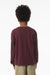 Bella + Canvas BC3511Y Youth Long Sleeve Crewneck T-Shirt Maroon Model Back