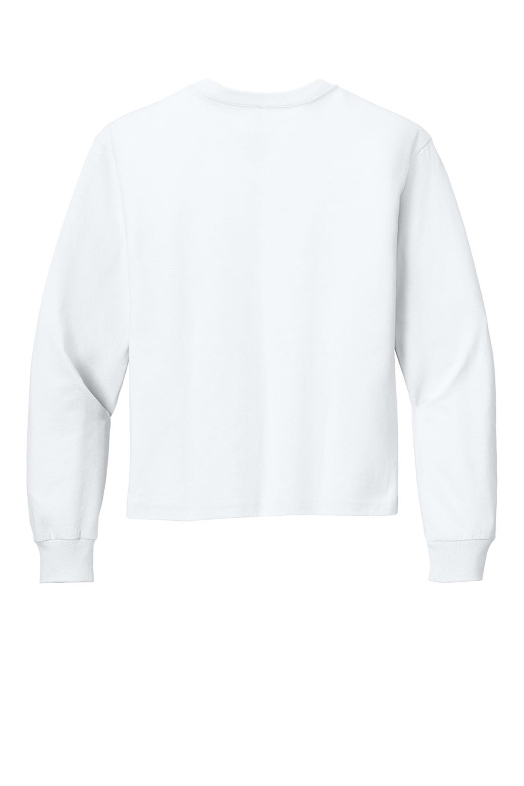 Bella + Canvas BC3511Y Youth Long Sleeve Crewneck T-Shirt White Flat Back