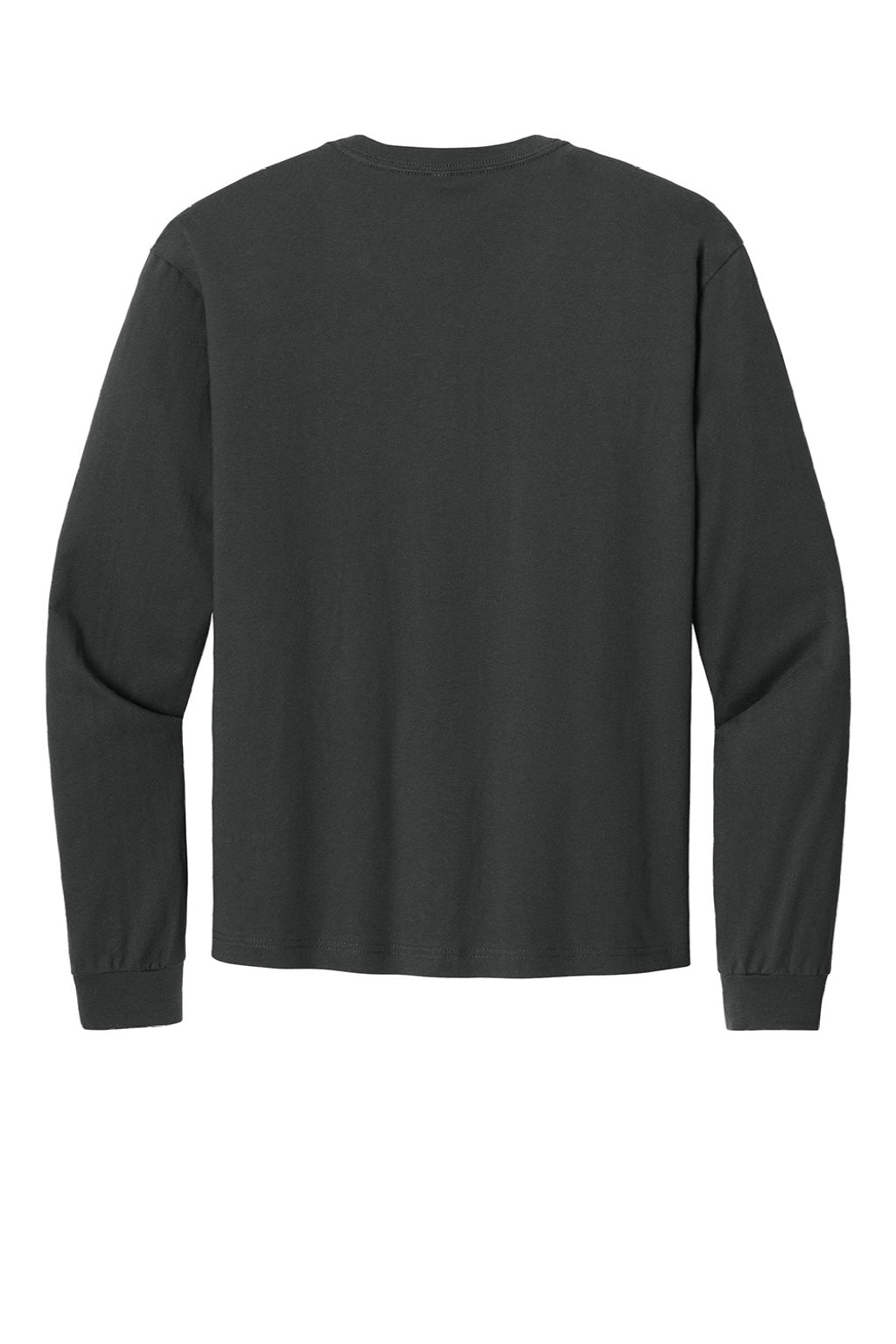 Bella + Canvas BC3511 Mens Long Sleeve Crewneck T-Shirt Dark Grey Flat Back