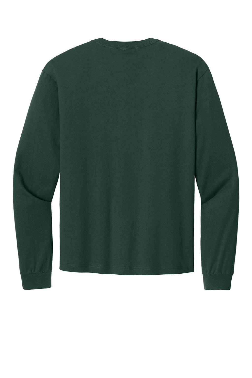 Bella + Canvas BC3511 Mens Long Sleeve Crewneck T-Shirt Forest Green Flat Back