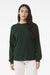 Bella + Canvas BC3511 Mens Long Sleeve Crewneck T-Shirt Forest Green Model Front