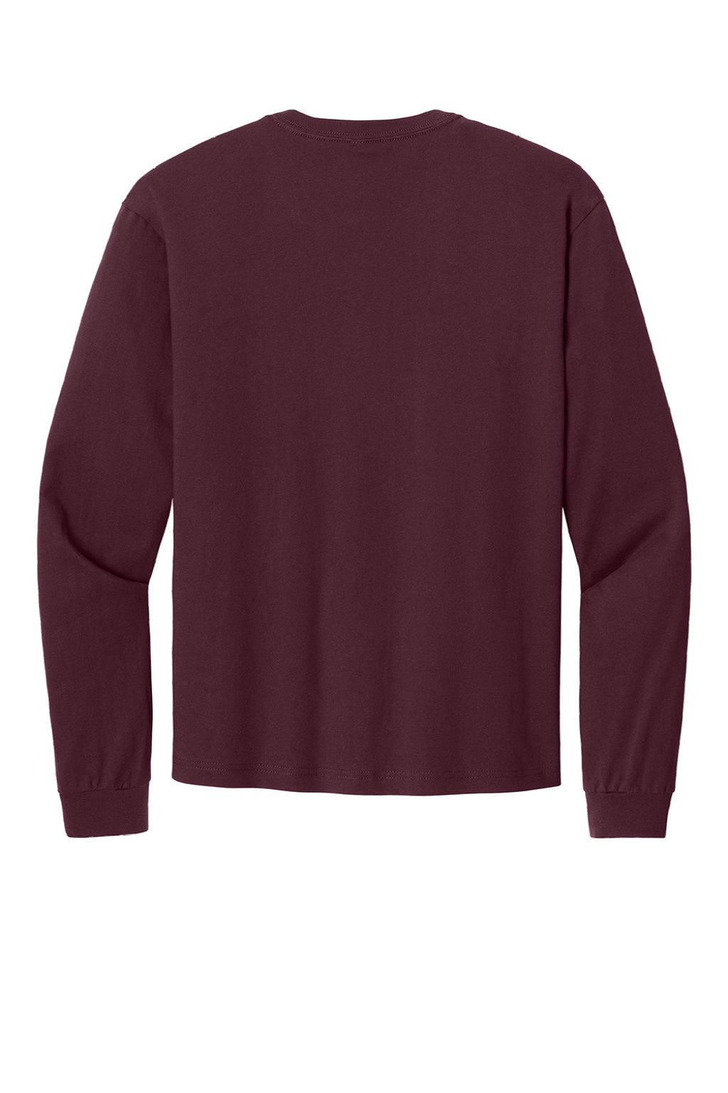 Bella + Canvas BC3511 Mens Long Sleeve Crewneck T-Shirt Maroon Flat Back