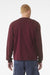 Bella + Canvas BC3511 Mens Long Sleeve Crewneck T-Shirt Maroon Model Back