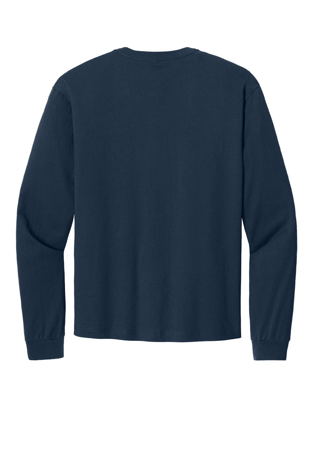 Bella + Canvas BC3511 Mens Long Sleeve Crewneck T-Shirt Navy Blue Flat Back