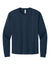 Bella + Canvas BC3511 Mens Long Sleeve Crewneck T-Shirt Navy Blue Flat Front