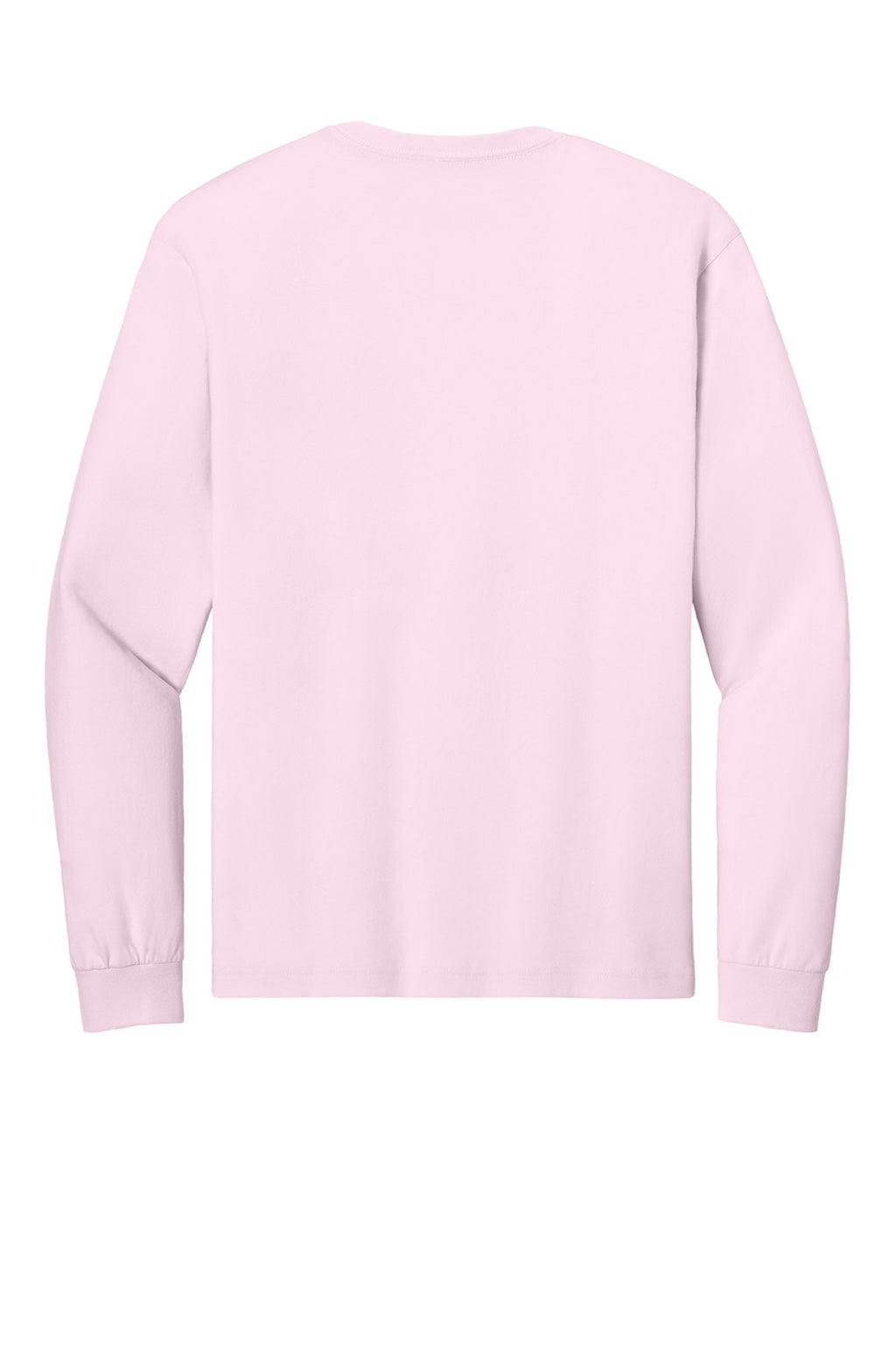 Bella + Canvas BC3511 Mens Long Sleeve Crewneck T-Shirt Soft Pink Flat Back