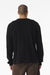 Bella + Canvas BC3511 Mens Long Sleeve Crewneck T-Shirt Vintage Black Model Back