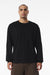 Bella + Canvas BC3511 Mens Long Sleeve Crewneck T-Shirt Vintage Black Model Front