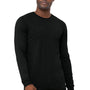 Bella + Canvas Mens Jersey Long Sleeve Crewneck T-Shirt - Heather Black