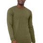 Bella + Canvas Mens Jersey Long Sleeve Crewneck T-Shirt - Olive Green