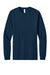 Bella + Canvas BC3513/3513 Mens Jersey Long Sleeve Crewneck T-Shirt Solid Navy Blue Flat Front
