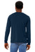 Bella + Canvas BC3513/3513 Mens Jersey Long Sleeve Crewneck T-Shirt Solid Navy Blue Model Back