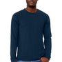 Bella + Canvas Mens Jersey Long Sleeve Crewneck T-Shirt - Solid Navy Blue