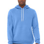 Bella + Canvas Mens Sponge Fleece Hooded Sweatshirt Hoodie w/ Pouch Pocket - Carolina Blue