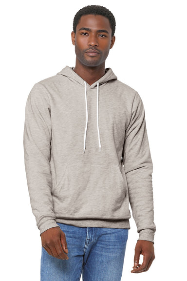 Bella + Canvas BC3719/3719 Mens Sponge Fleece Hooded Sweatshirt Hoodie w/ Pouch Pocket Heather Dust Model Front