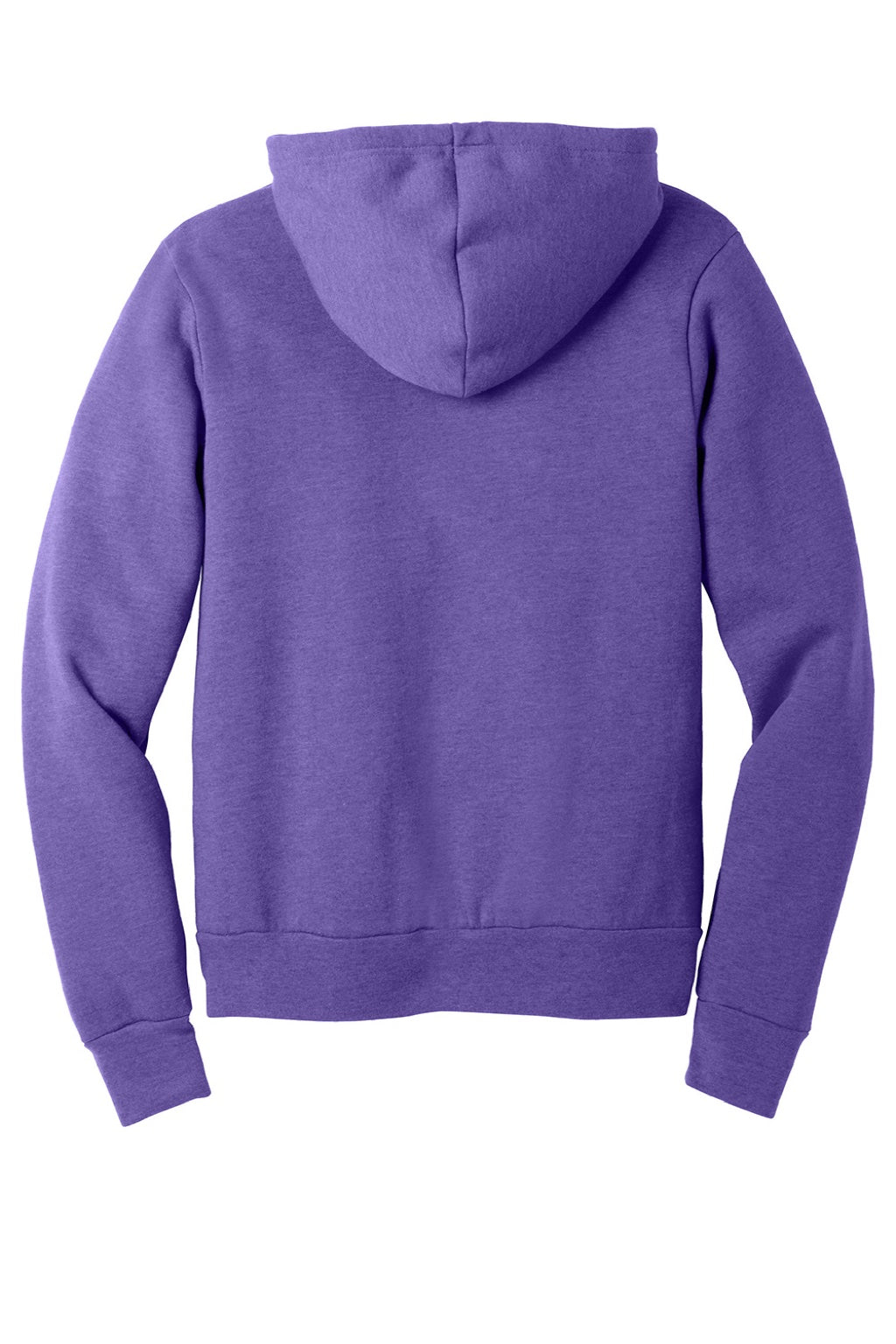 Bella + Canvas BC3719/3719 Mens Sponge Fleece Hooded Sweatshirt Hoodie w/ Pouch Pocket Heather Team Purple Flat Back