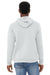 Bella + Canvas BC3719/3719 Mens Sponge Fleece Hooded Sweatshirt Hoodie w/ Pouch Pocket Silver Grey Model Back