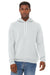 Bella + Canvas BC3719/3719 Mens Sponge Fleece Hooded Sweatshirt Hoodie w/ Pouch Pocket Silver Grey Model Front