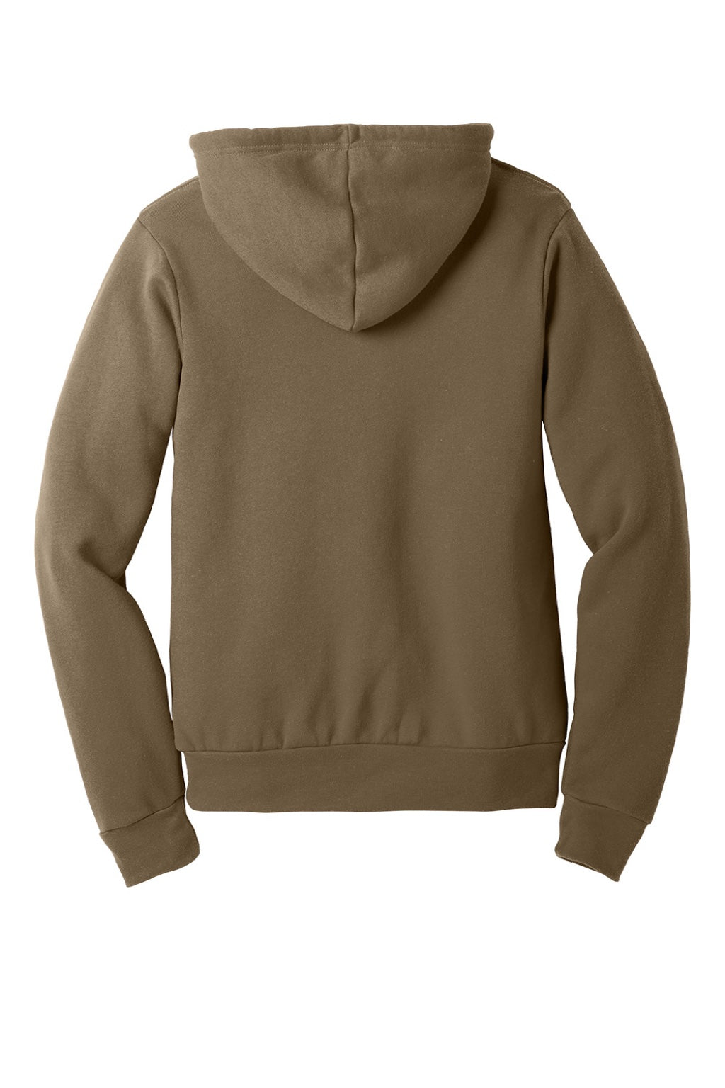 Bella + Canvas BC3719/3719 Mens Sponge Fleece Hooded Sweatshirt Hoodie w/ Pouch Pocket Vintage Brown Flat Back