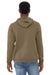 Bella + Canvas BC3719/3719 Mens Sponge Fleece Hooded Sweatshirt Hoodie w/ Pouch Pocket Vintage Brown Model Back