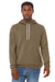 Bella + Canvas BC3719/3719 Mens Sponge Fleece Hooded Sweatshirt Hoodie w/ Pouch Pocket Vintage Brown Model Front