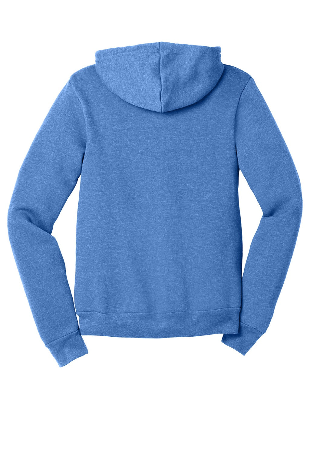 Bella + Canvas BC3739/3739 Mens Fleece Full Zip Hooded Sweatshirt Hoodie w/ Pockets Heather Columbia Blue Flat Back