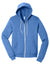 Bella + Canvas BC3739/3739 Mens Fleece Full Zip Hooded Sweatshirt Hoodie w/ Pockets Heather Columbia Blue Flat Front