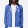 Bella + Canvas Mens Fleece Full Zip Hooded Sweatshirt Hoodie w/ Pockets - Heather Columbia Blue