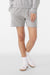 Bella + Canvas BC3787 Womens Cutoff Sweatshorts w/ Pockets Heather Grey Model Front