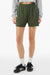 Bella + Canvas BC3787 Womens Cutoff Sweatshorts w/ Pockets Military Green Model Front