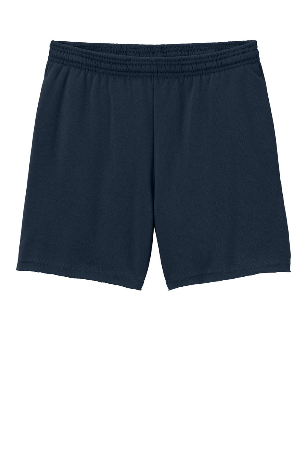 Bella + Canvas BC3787 Womens Cutoff Sweatshorts w/ Pockets Navy Blue Flat Front