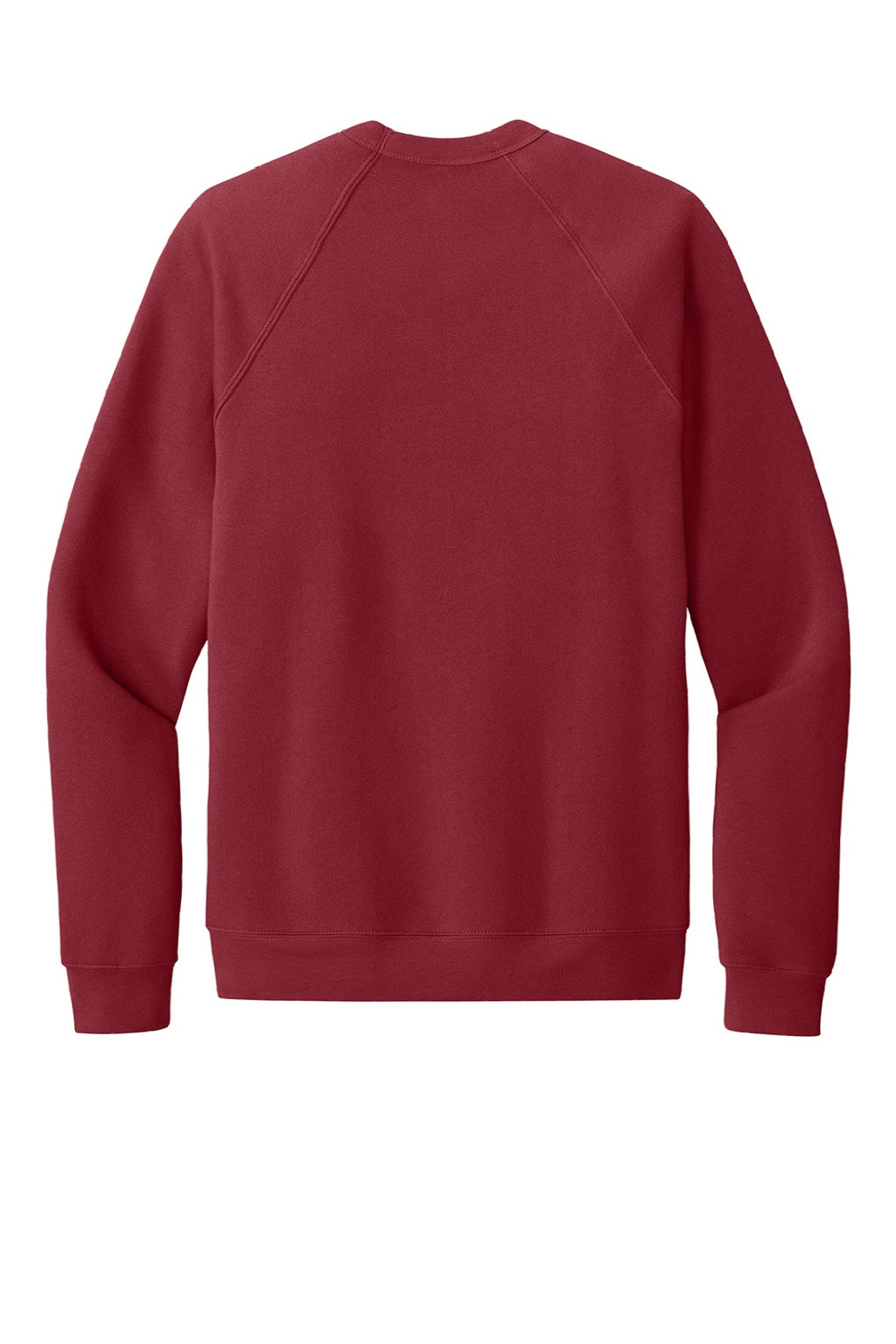 Bella + Canvas BC3901/3901 Mens Sponge Fleece Crewneck Sweatshirt Cardinal Red Flat Back
