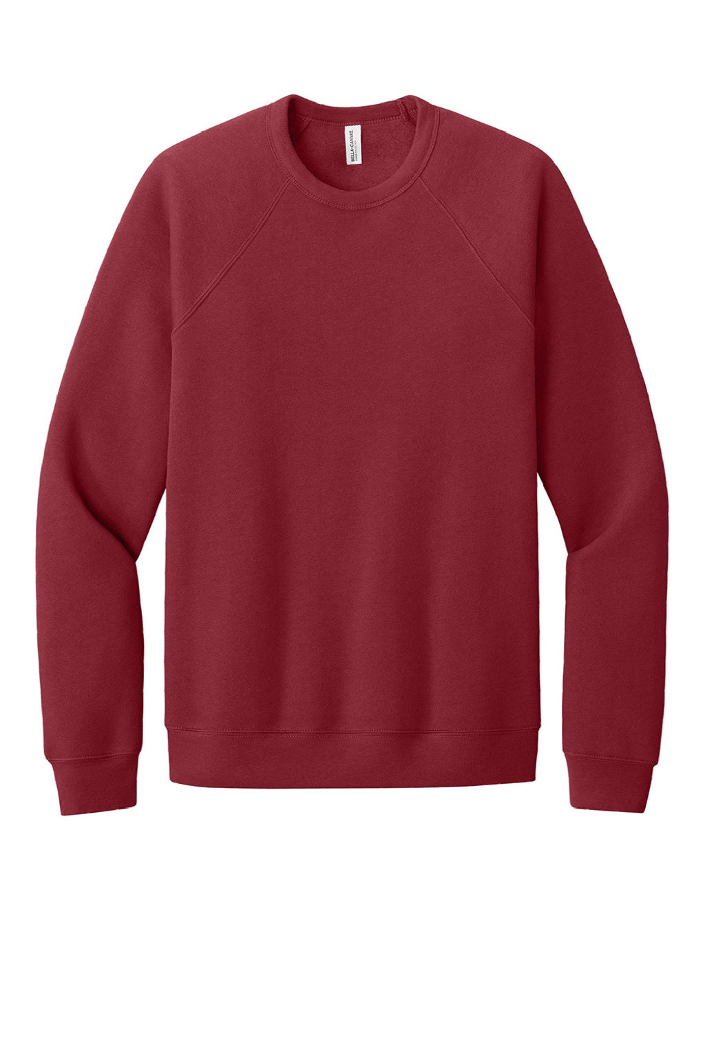Bella + Canvas BC3901/3901 Mens Sponge Fleece Crewneck Sweatshirt Cardinal Red Flat Front