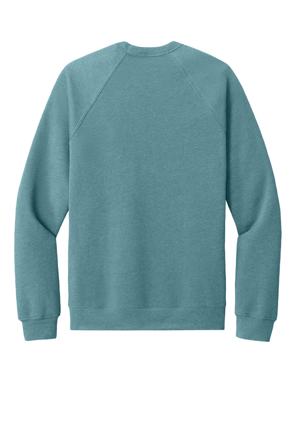 Bella + Canvas BC3901/3901 Mens Sponge Fleece Crewneck Sweatshirt Heather Lagoon Blue Flat Back