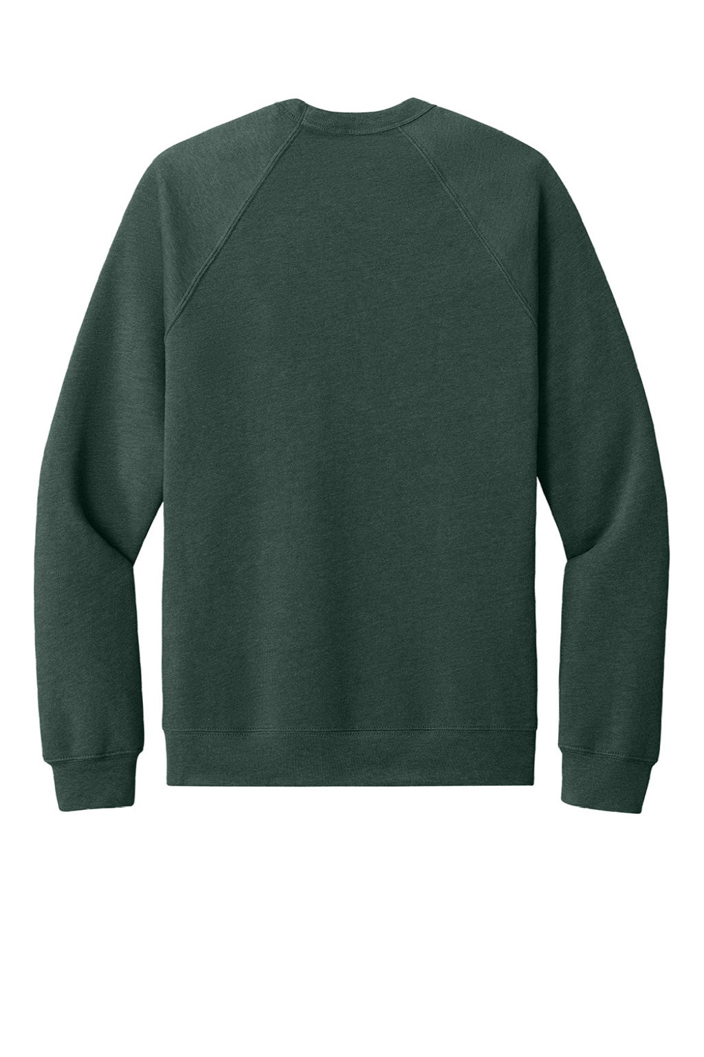 Bella + Canvas BC3901/3901 Mens Sponge Fleece Crewneck Sweatshirt Heather Forest Green Flat Back
