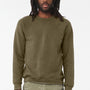 Bella + Canvas Mens Sponge Fleece Crewneck Sweatshirt - Heather Olive Green