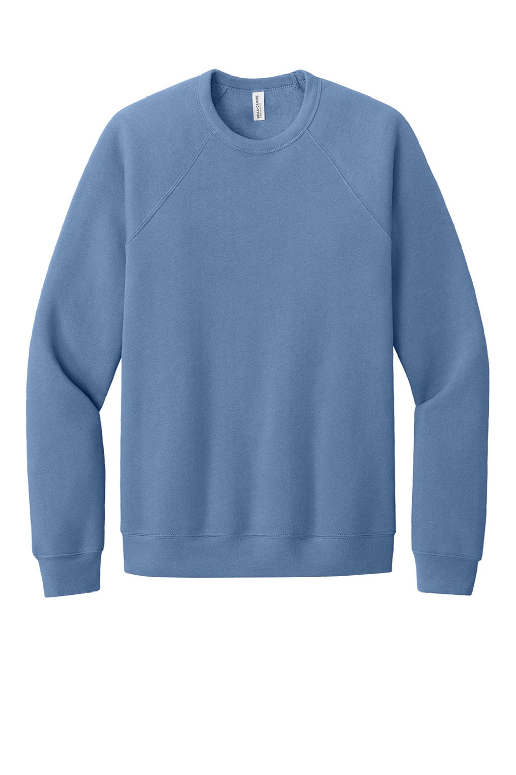 Bella + Canvas BC3901/3901 Mens Sponge Fleece Crewneck Sweatshirt Lavender Blue Flat Front