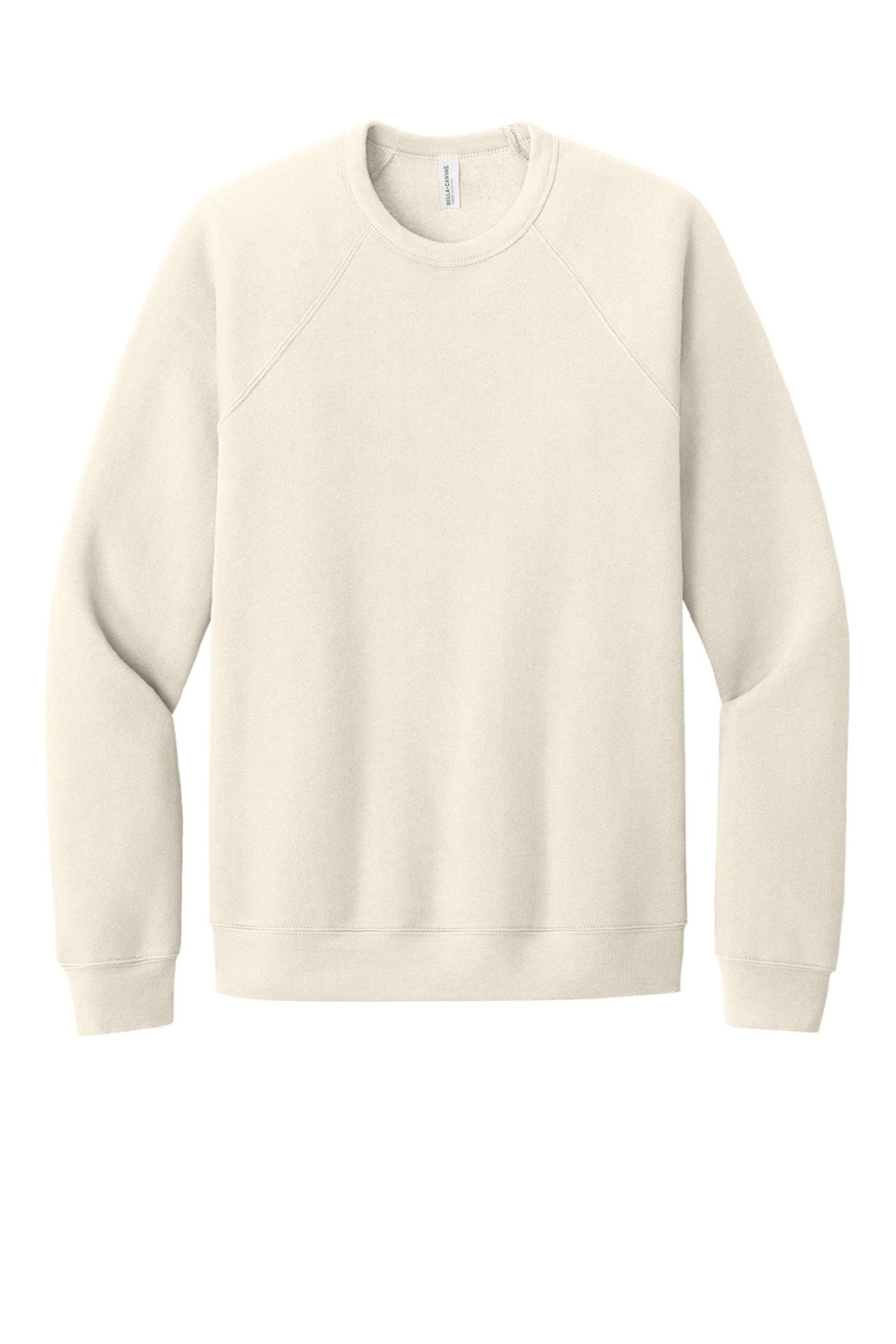 Bella + Canvas BC3901/3901 Mens Sponge Fleece Crewneck Sweatshirt Natural Flat Front
