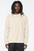 Bella + Canvas BC3901/3901 Mens Sponge Fleece Crewneck Sweatshirt Natural Model Front