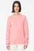 Bella + Canvas BC3901/3901 Mens Sponge Fleece Crewneck Sweatshirt Pink Model Front