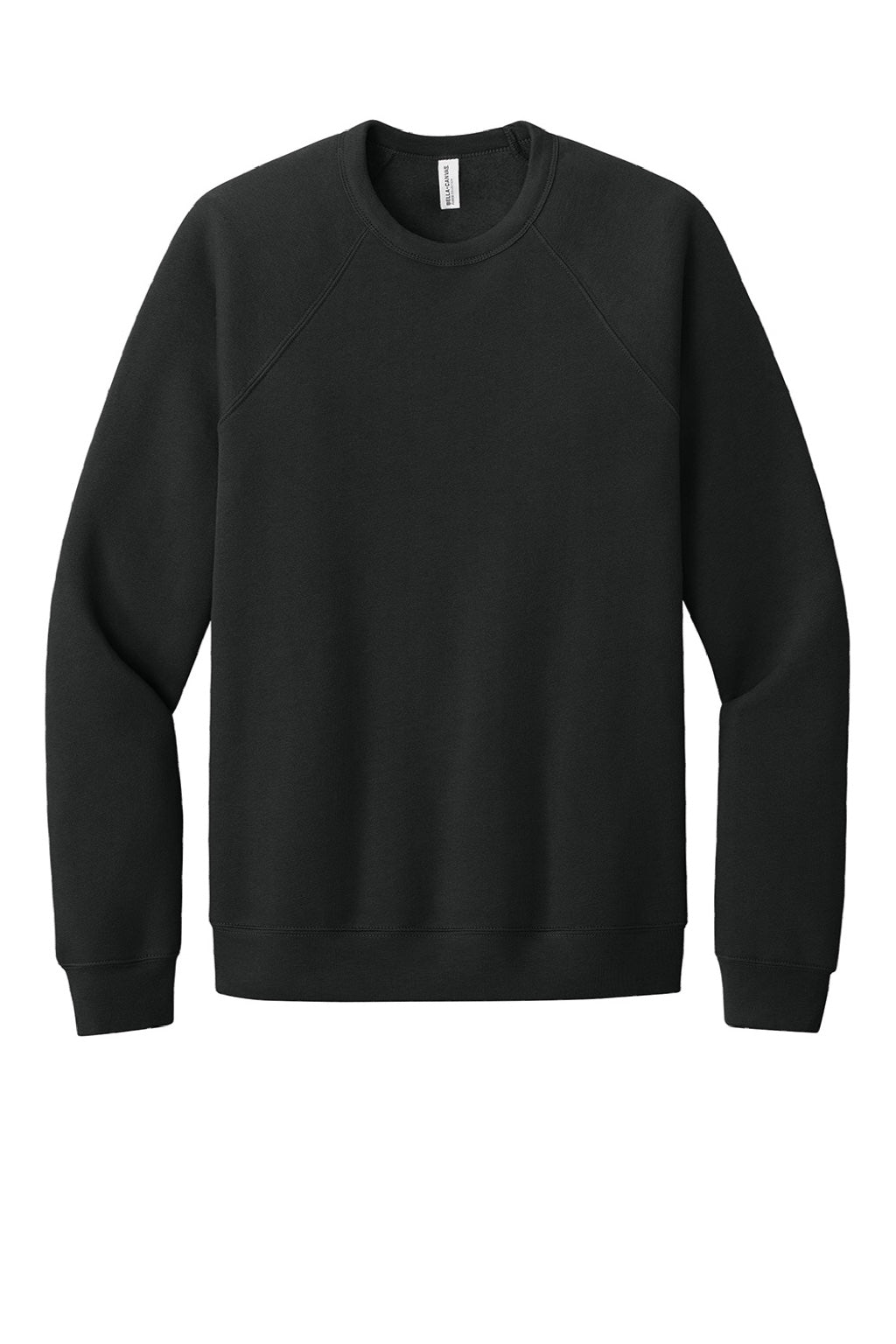 Bella + Canvas BC3901/3901 Mens Sponge Fleece Crewneck Sweatshirt Vintage Black Flat Front
