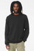 Bella + Canvas BC3901/3901 Mens Sponge Fleece Crewneck Sweatshirt Vintage Black Model Front