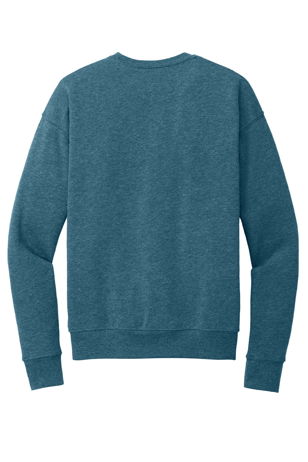 Bella + Canvas BC3945/3945 Mens Fleece Crewneck Sweatshirt Heather Deep Teal Blue Flat Back