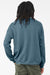 Bella + Canvas BC3945/3945 Mens Fleece Crewneck Sweatshirt Heather Deep Teal Blue Model Back