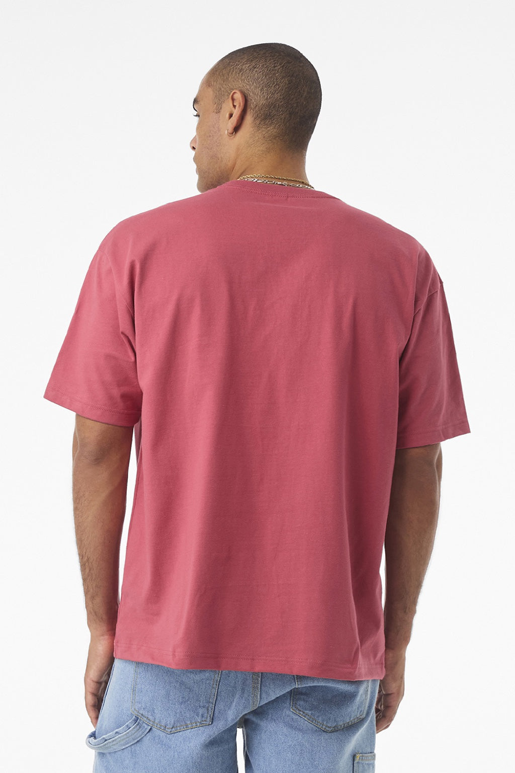 Bella + Canvas BC4610 Mens Short Sleeve Crewneck T-Shirt Vintage Red Model Back