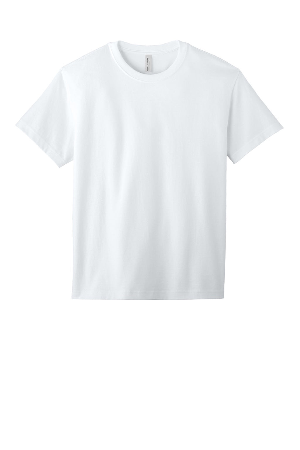 Bella + Canvas BC4610 Mens Short Sleeve Crewneck T-Shirt White Flat Front