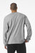 Bella + Canvas BC4651 Mens Long Sleeve Crewneck T-Shirt Heather Grey Model Back