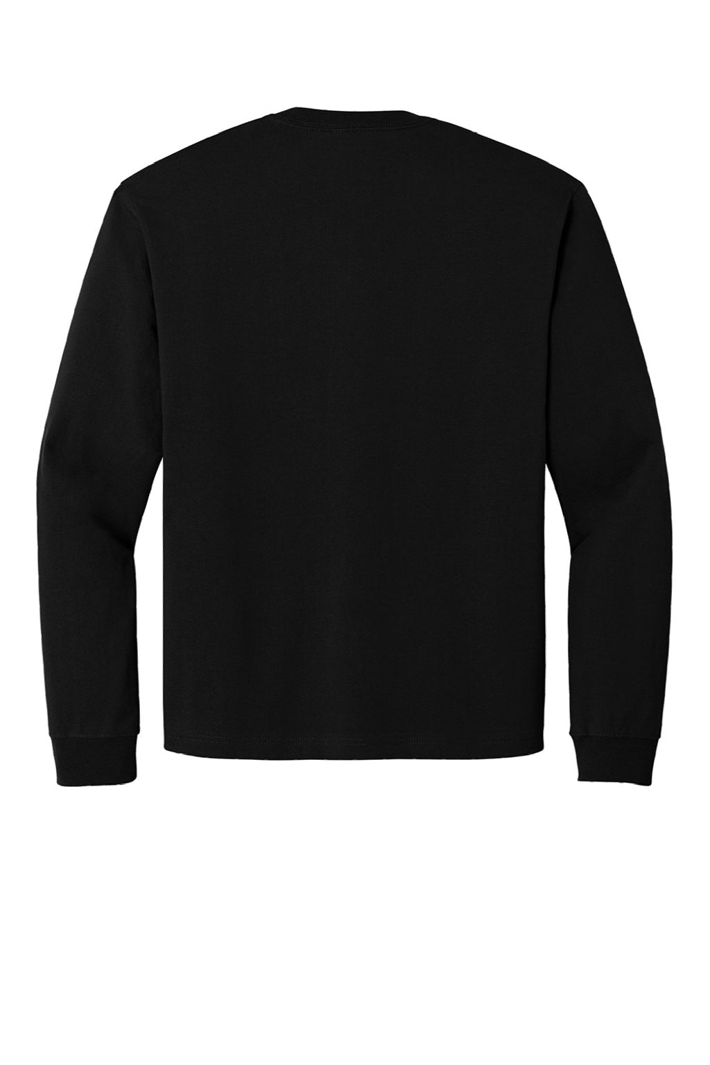 Bella + Canvas BC4651 Mens Long Sleeve Crewneck T-Shirt Black Flat Back