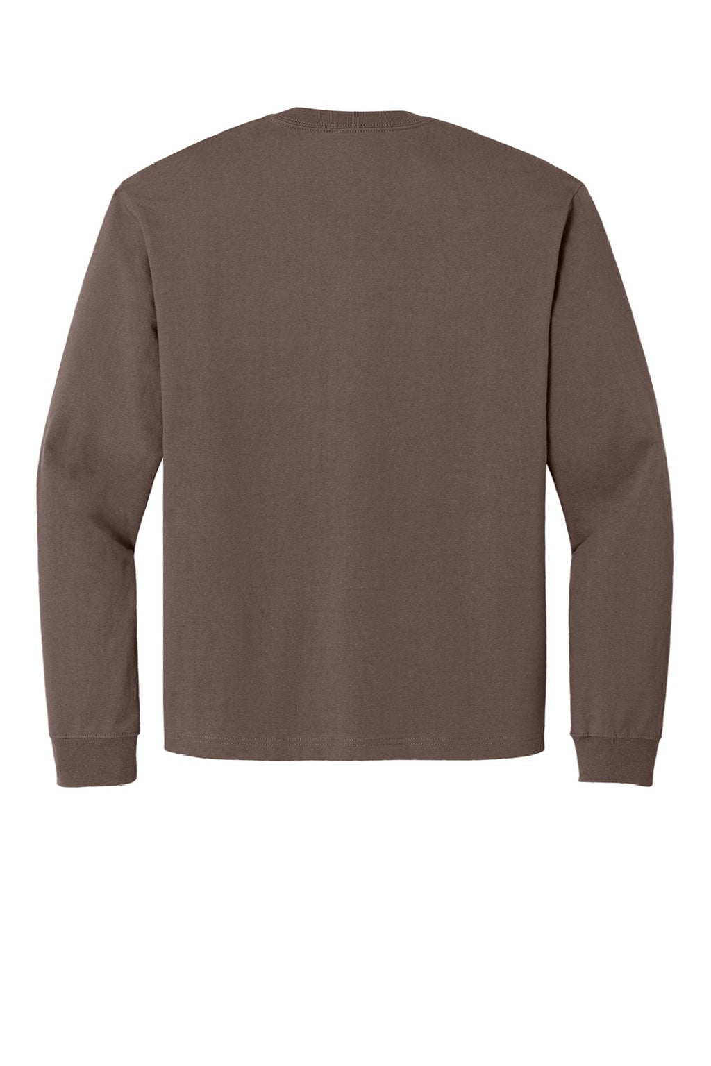 Bella + Canvas BC4651 Mens Long Sleeve Crewneck T-Shirt Cocoa Brown Flat Back