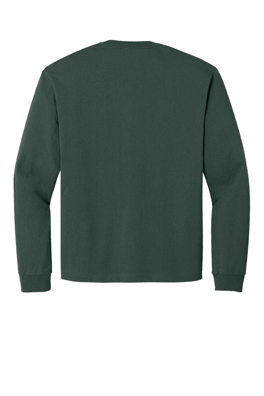 Bella + Canvas BC4651 Mens Long Sleeve Crewneck T-Shirt Huntre Green Flat Back